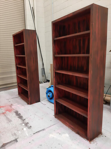 clutter wall bookcases