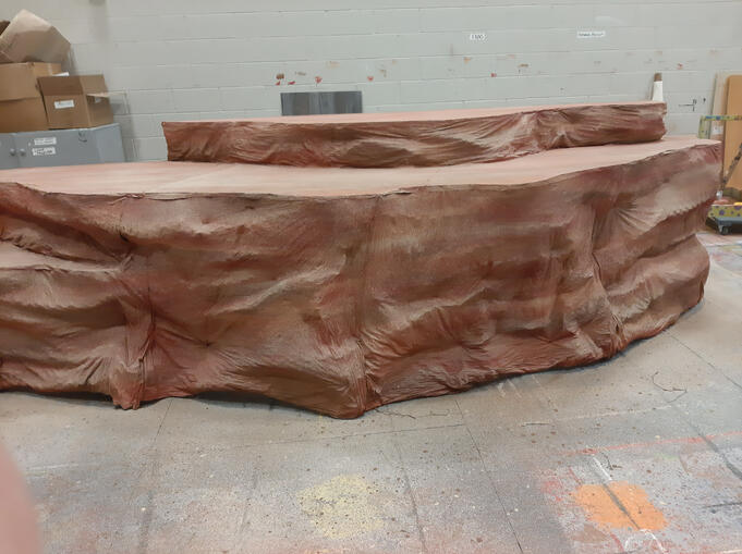 dirt/distressing for rocky platforms