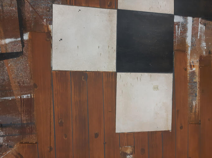 tile and wood strip flooring process