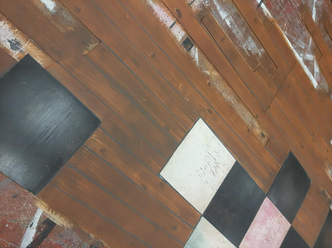 tile and wood strip flooring process